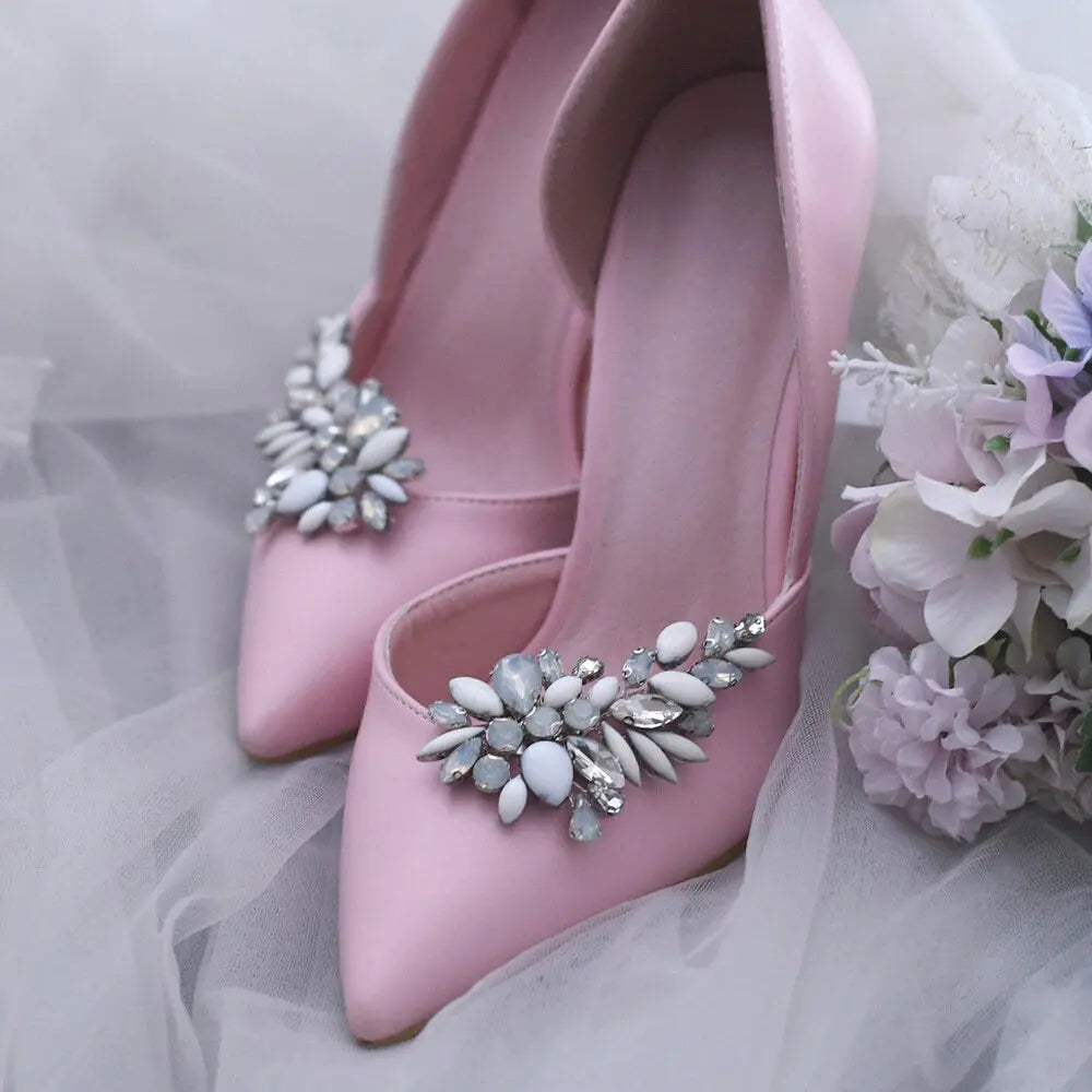Paar Schuhclip  für die Braut oder Brautjungfer  - Kristall Brautschuhe Schnalle  Prinzessin mit Strasssteinen - High heel brosche - Vumari SKU-48 Vumari