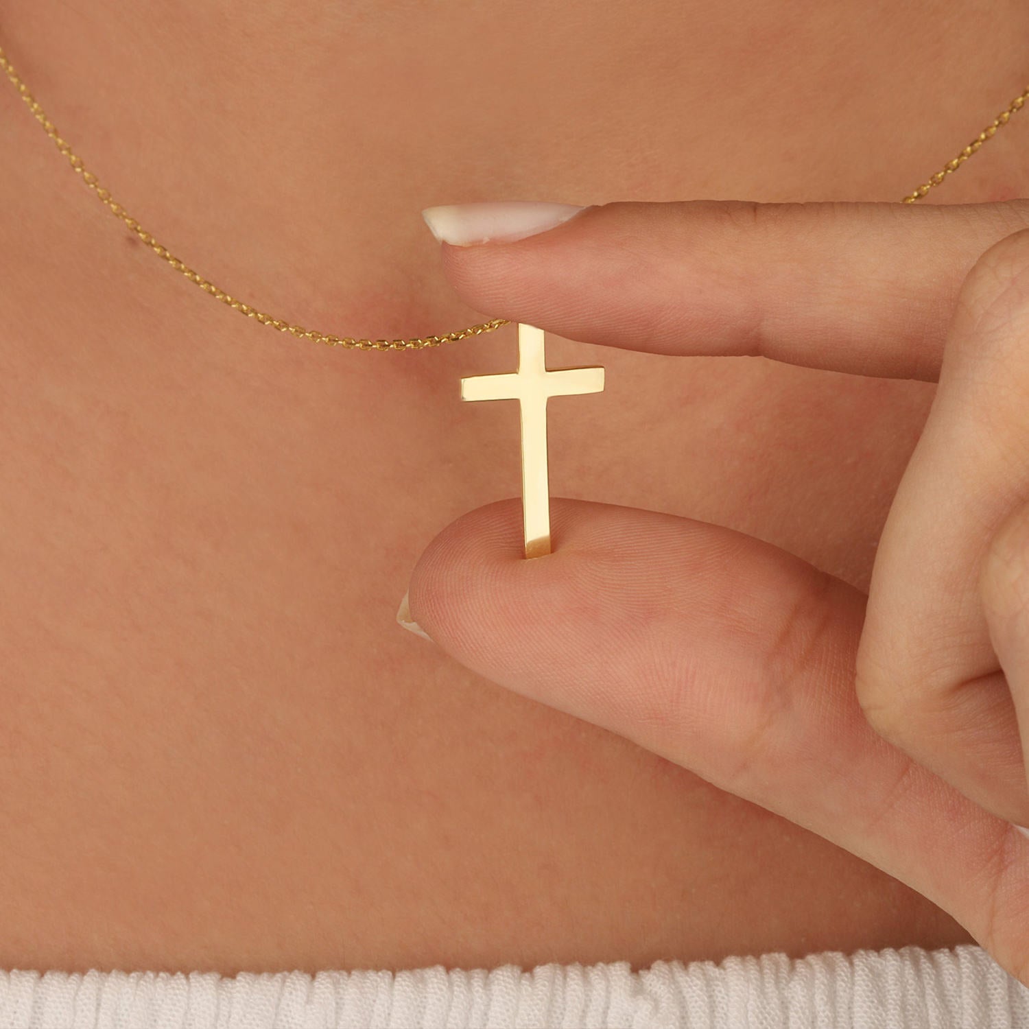 Halskette | 18K Gold | minimalistische  Kreuz